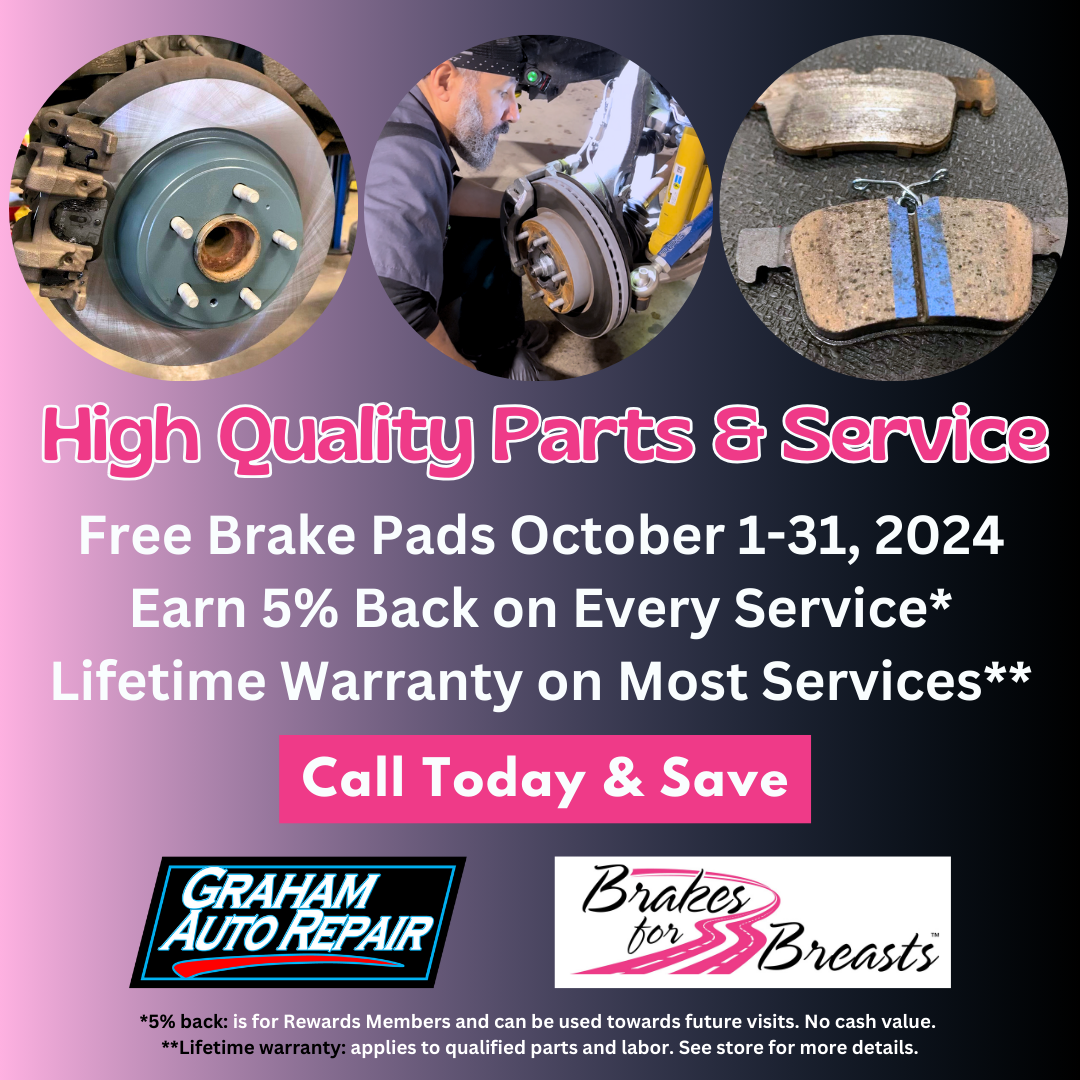 Free Brake Pads at Graham Auto Repair October 1-31, 2024